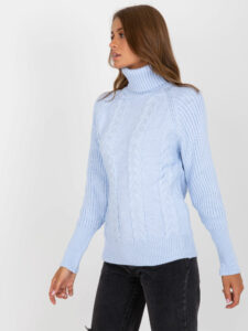 Light blue women's turtleneck sweater RUE
