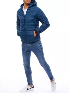 Men's quilted transitional blue jacket Dstreet