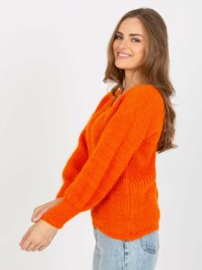Orange fluffy classic sweater