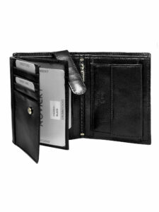 A black wallet for a man made of