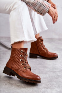 Leather Quilted Boots With Warming