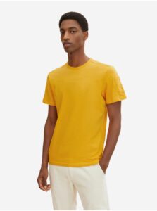 Žluté pánské basic tričko s kapsou