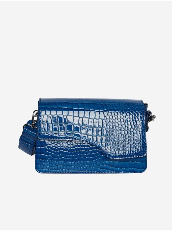 Tmavě modrá dámská crossbody kabelka s krokodýlím