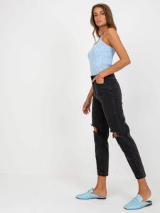 Black high waisted mom fit