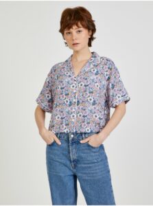 Modro-růžová dámská vzorovaná košile VANS Retro