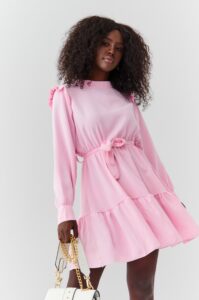 Plain pink dress with a