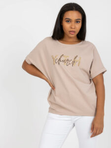 Plus size beige t-shirt with