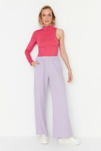 Trendyol Lilac Wide Leg Thick