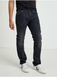 Tmavě šedé pánské straight fit džíny