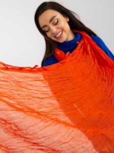 Oranžový vzdušný dámský šátek