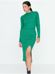 Zelený svetrový set sukně a topu s