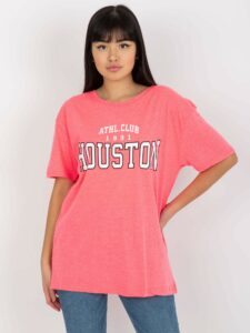 Fluo růžové volné dámské tričko