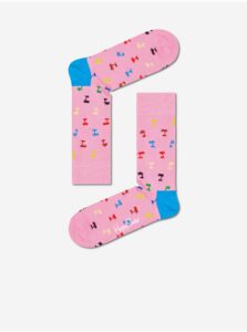 Růžové vzorované ponožky Happy Socks