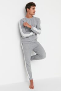 Trendyol Men's Gray Regular Fit Color Block