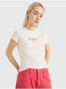 Světle růžové dámské tričko Tommy Jeans