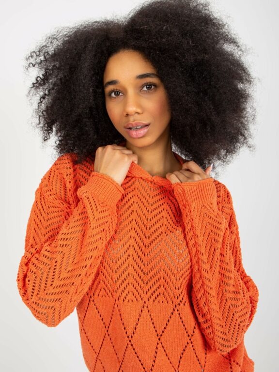 Oranžový dámský letní svetr