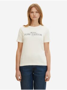Krémové dámské tričko Tom Tailor