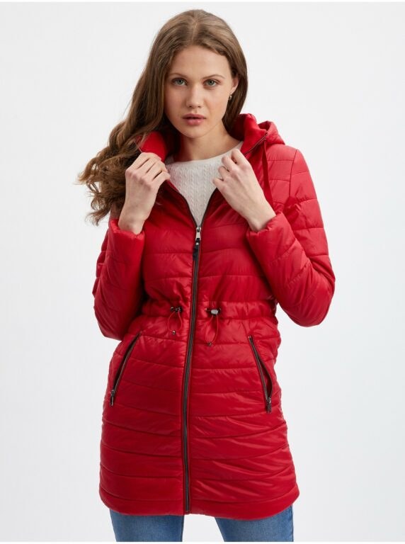 Orsay Červený dámský prošívaný kabát