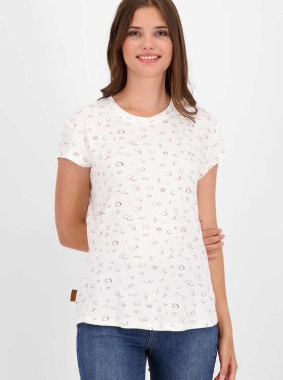 Bílé dámské vzorované tričko Alife and