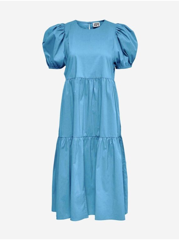 Modré šaty s balonovými rukávy JDY