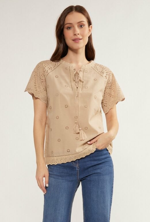 MONNARI Woman's Blouses Openwork Blouse With A
