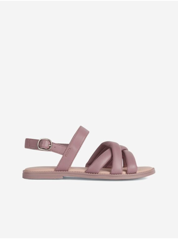 Růžové holčičí kožené sandály Geox