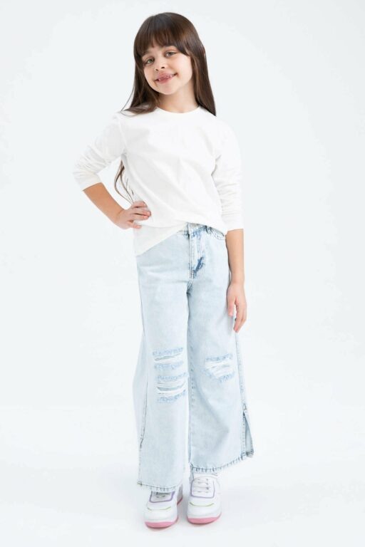 DEFACTO Girl Wide Leg Ripped Detailed