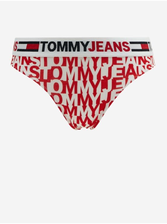 Bílo-červené dámské vzorované kalhotky Tommy