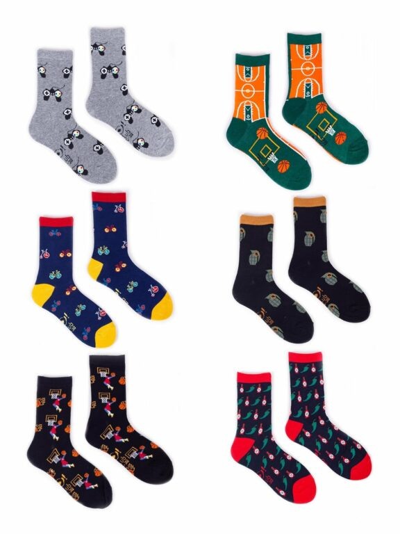 Yoclub Kids's Boys' Cotton Socks Patterns