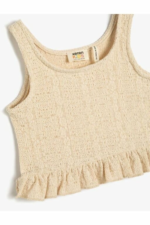 Koton Girls' Crochet Crop Top Sleeveless