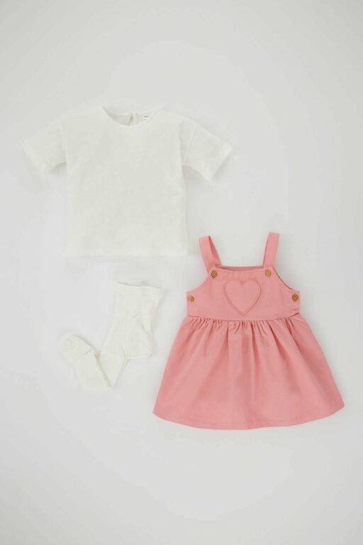 DEFACTO Baby Girl Salopet Dress Short Sleeved