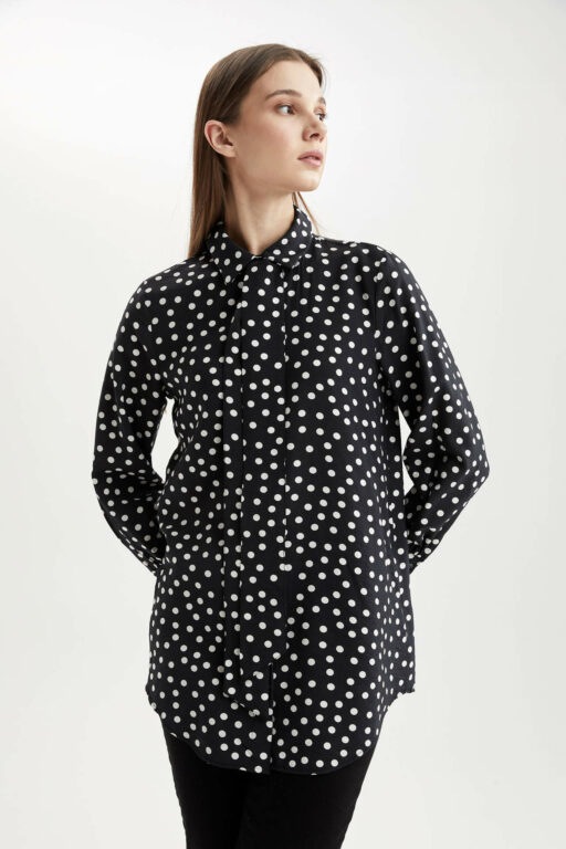 DEFACTO Relax Fit Long Sleeve Polka