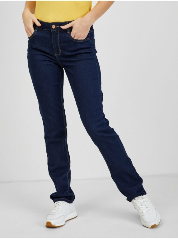 Tmavě modré dámské slim fit džíny