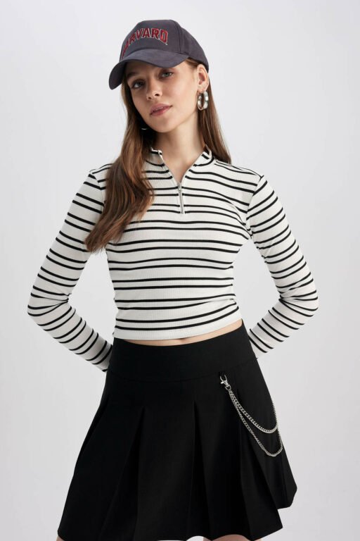 DEFACTO Coool Fitted Shirt Collar Striped