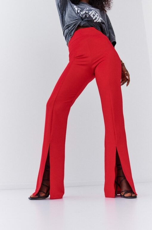 Dámské elegantní červené kalhoty
