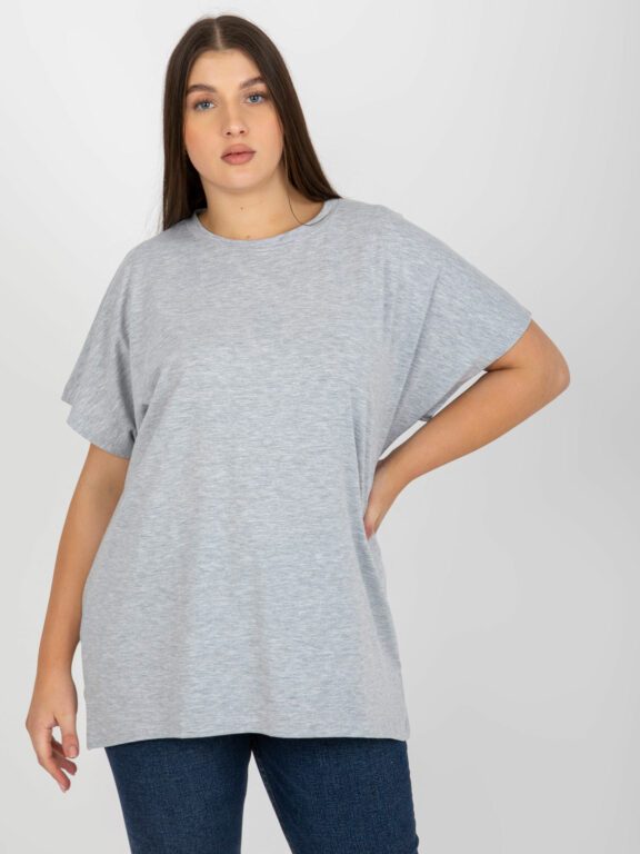 Základní bavlněné tričko šedé melanže