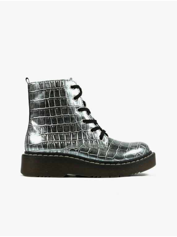 Richter Holčičí kotníkové boty ve stříbrné barvě se