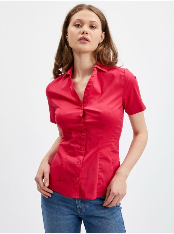 Orsay Červená dámská košile s krátkým