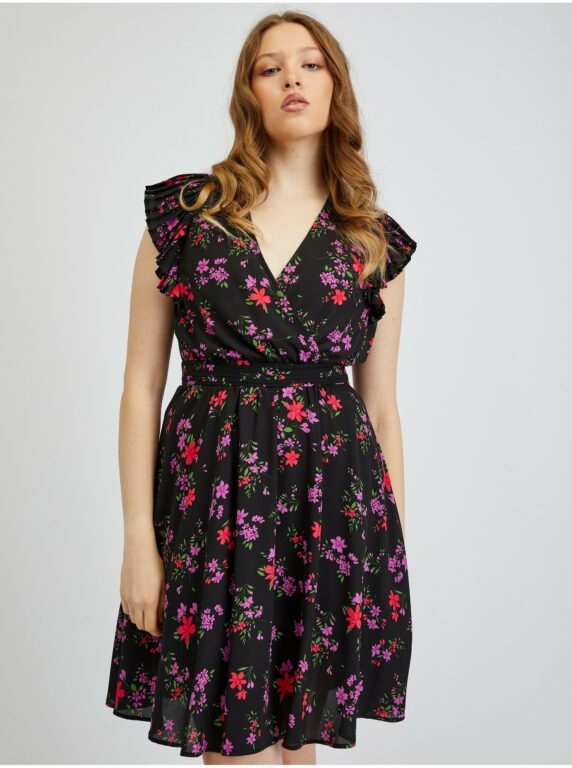 Orsay Černé dámské květované šaty