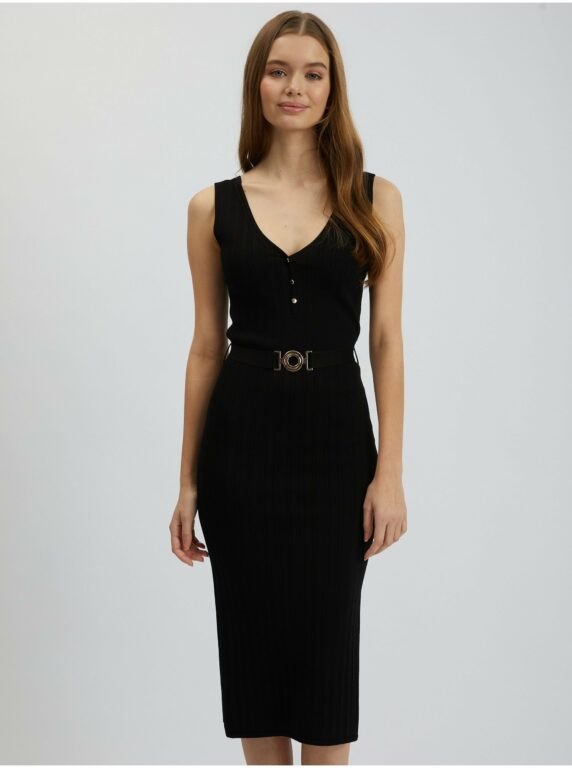Orsay Černé dámské svetrové šaty