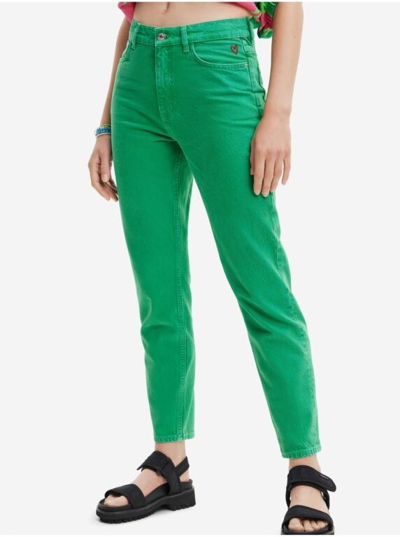 Zelené dámské straight fit džíny Desigual