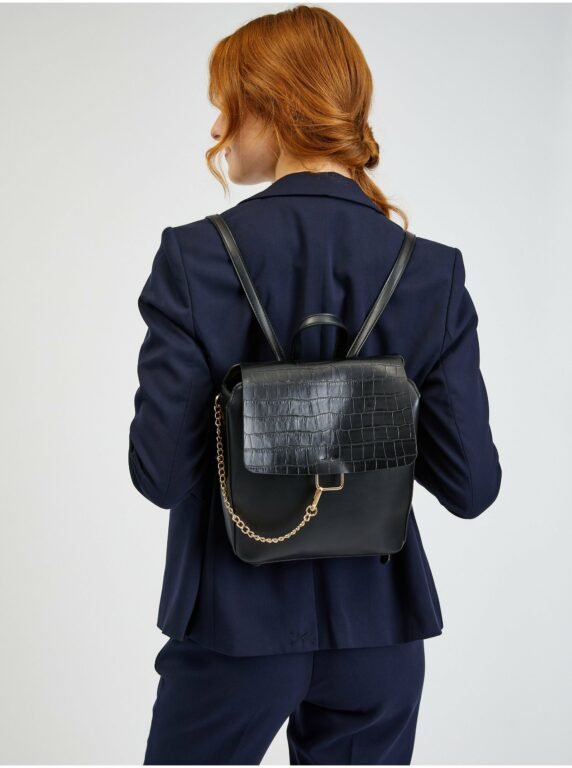 Orsay Černý dámský batoh s krokodýlím