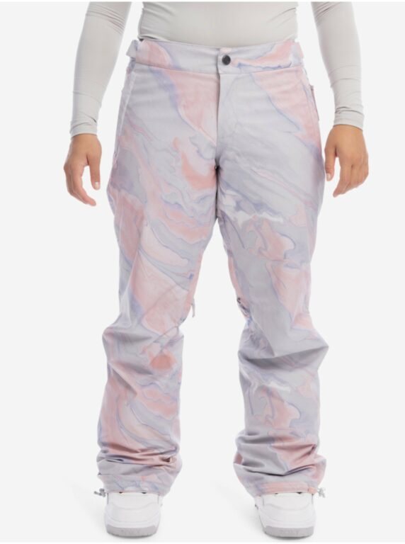Světle fialové dámské vzorované zimní kalhoty Roxy