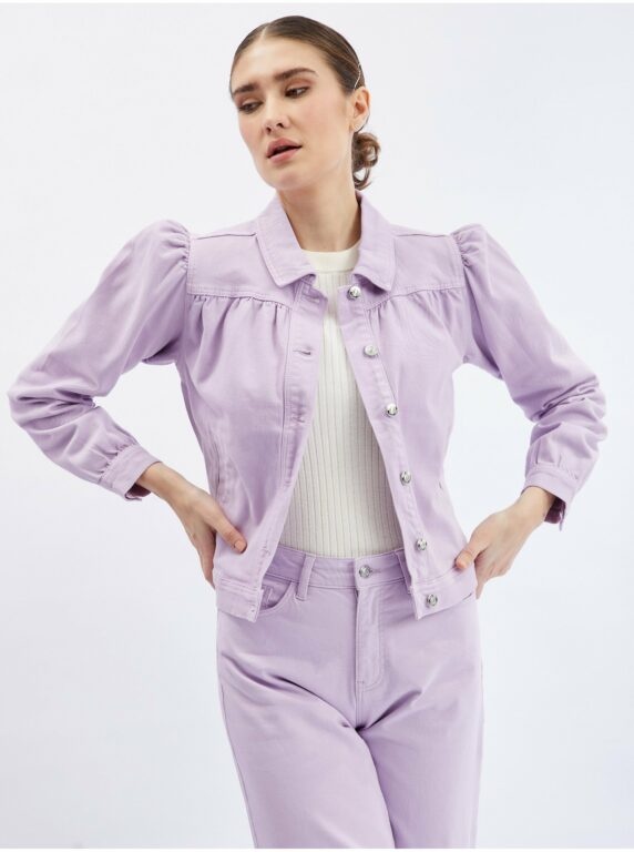Orsay Světle fialová dámská džínová bunda s