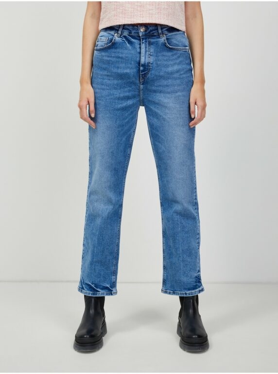 Modré dámské straight fit džíny