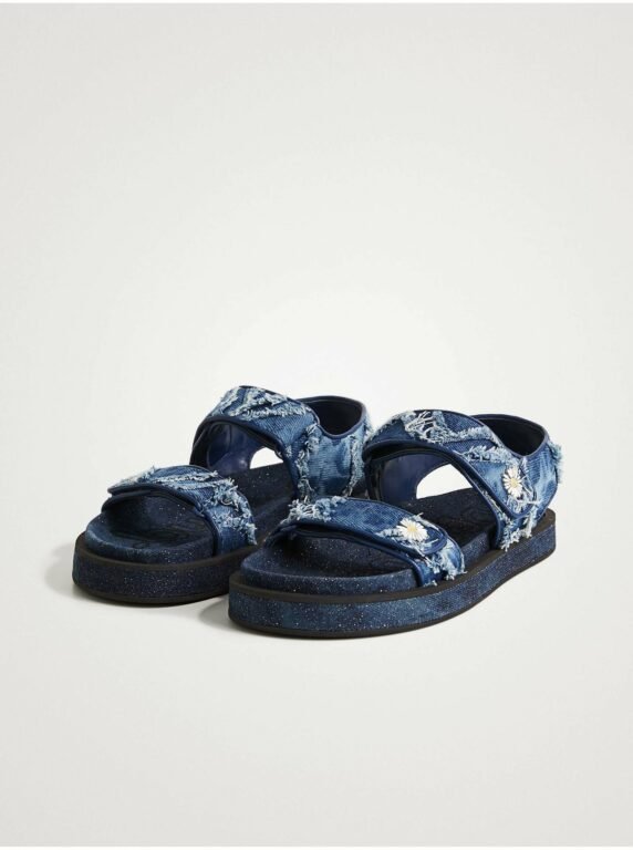 Modré dámské denimové sandály Desigual Sandal