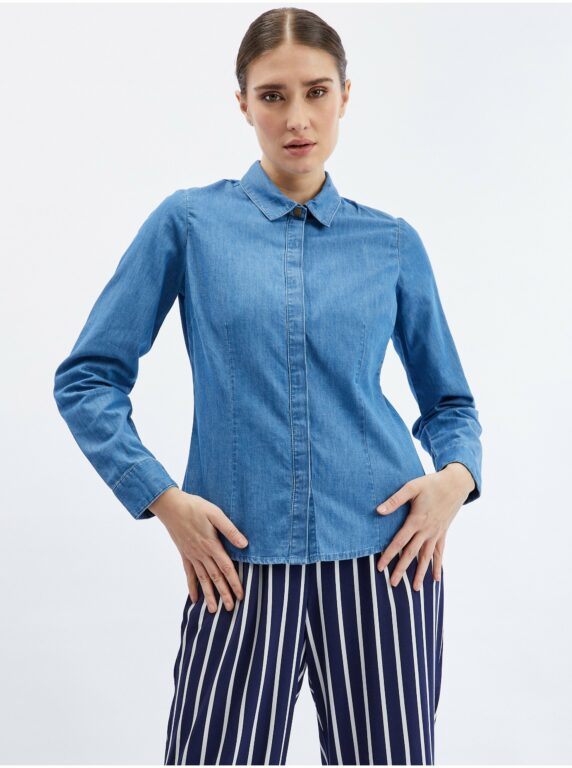 Orsay Modrá dámská džínová košile