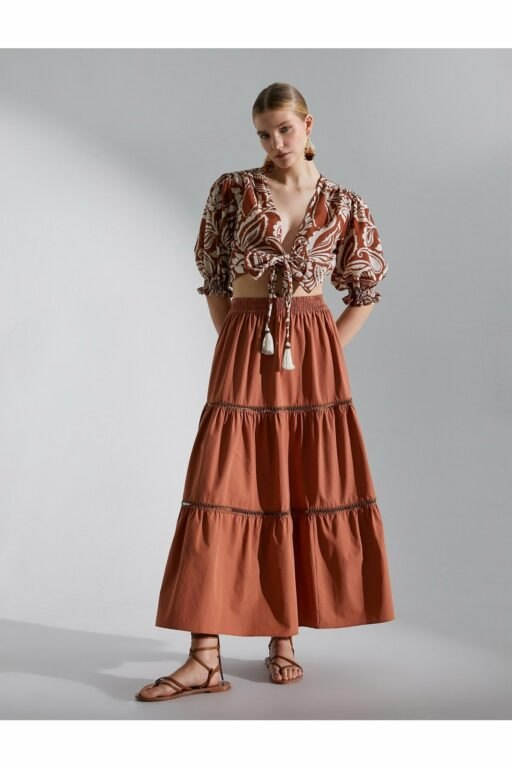 Koton Long Bohemian Skirt Waist