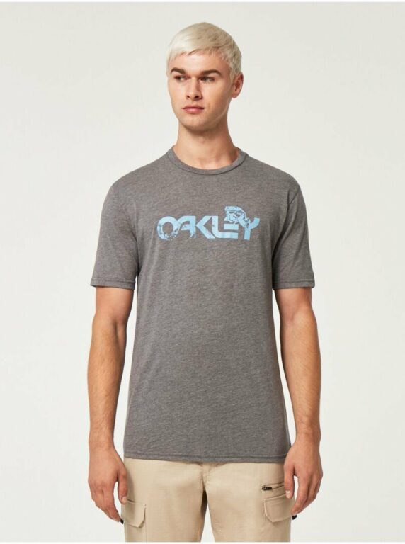 Šedé pánské žíhané tričko Oakley