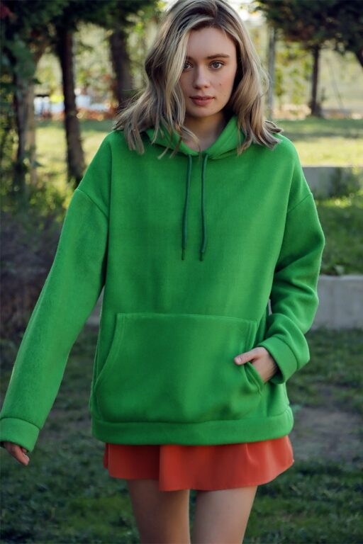 Trend Alaçatı Stili Sweatshirt - Green